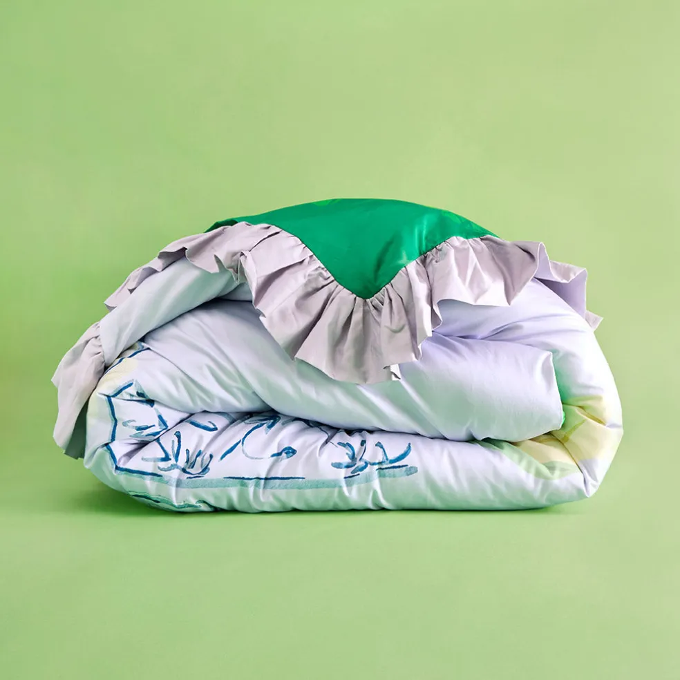 Reversible Ruffled Duvet Cover