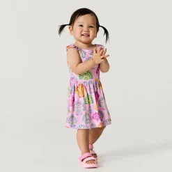 Ruffled Picot Bodysuit Dress