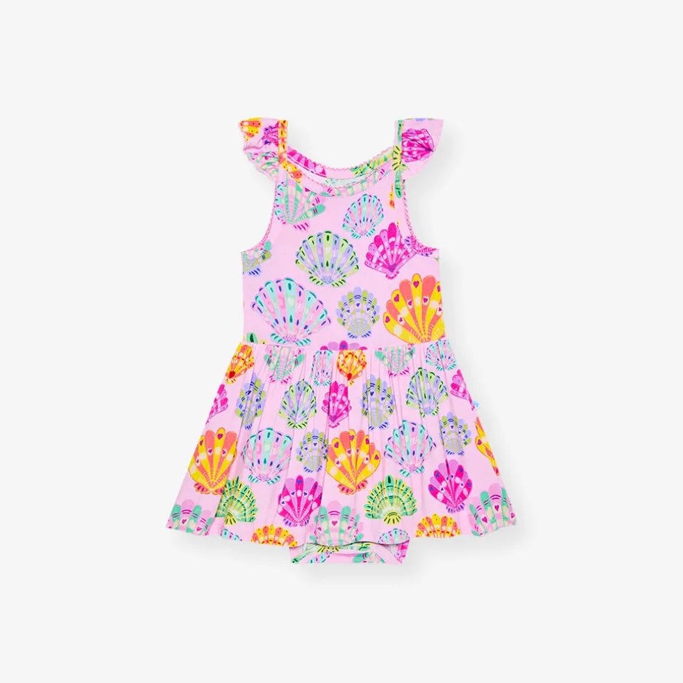 Ruffled Picot Bodysuit Dress