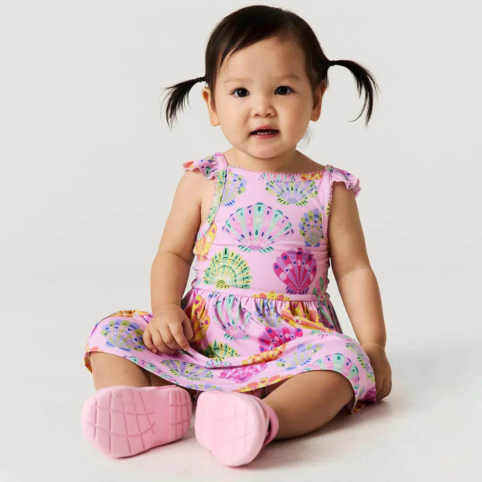 Ruffled Picot Bodysuit Dress
