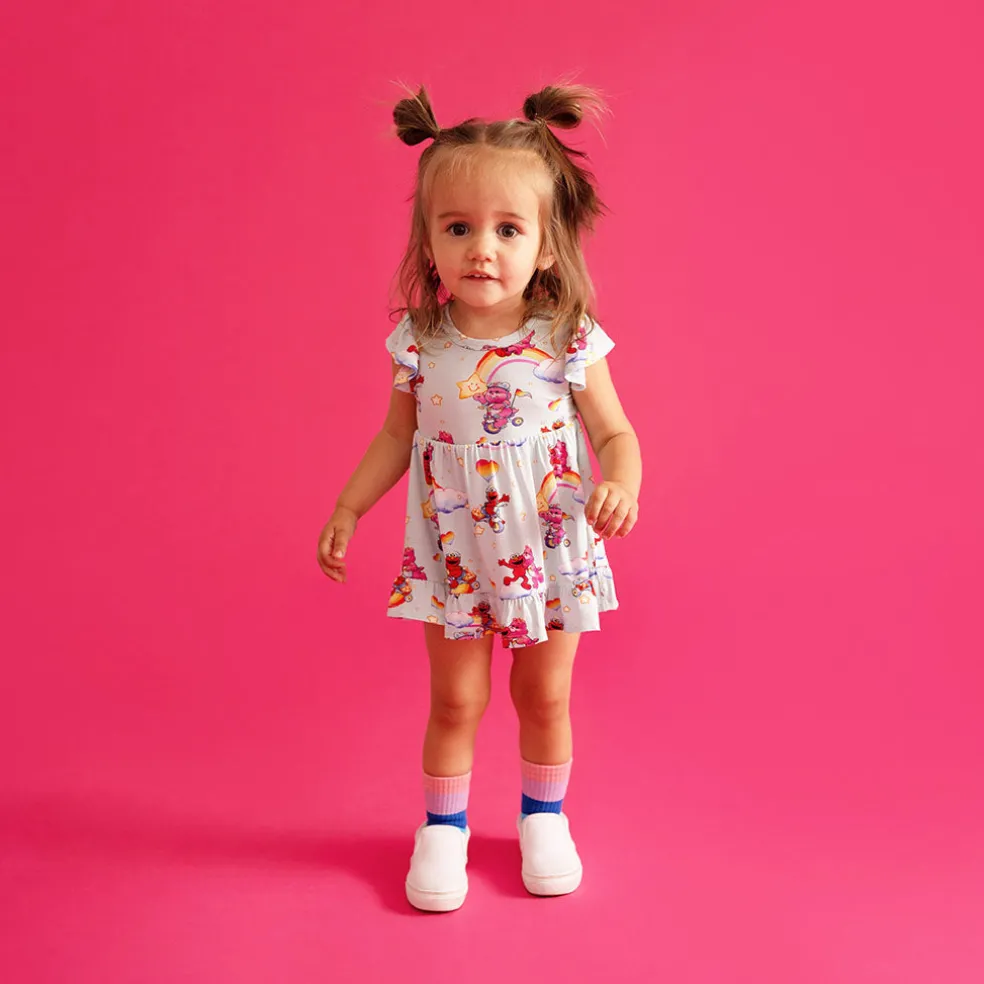 Ruffled Twirl Bodysuit Dress