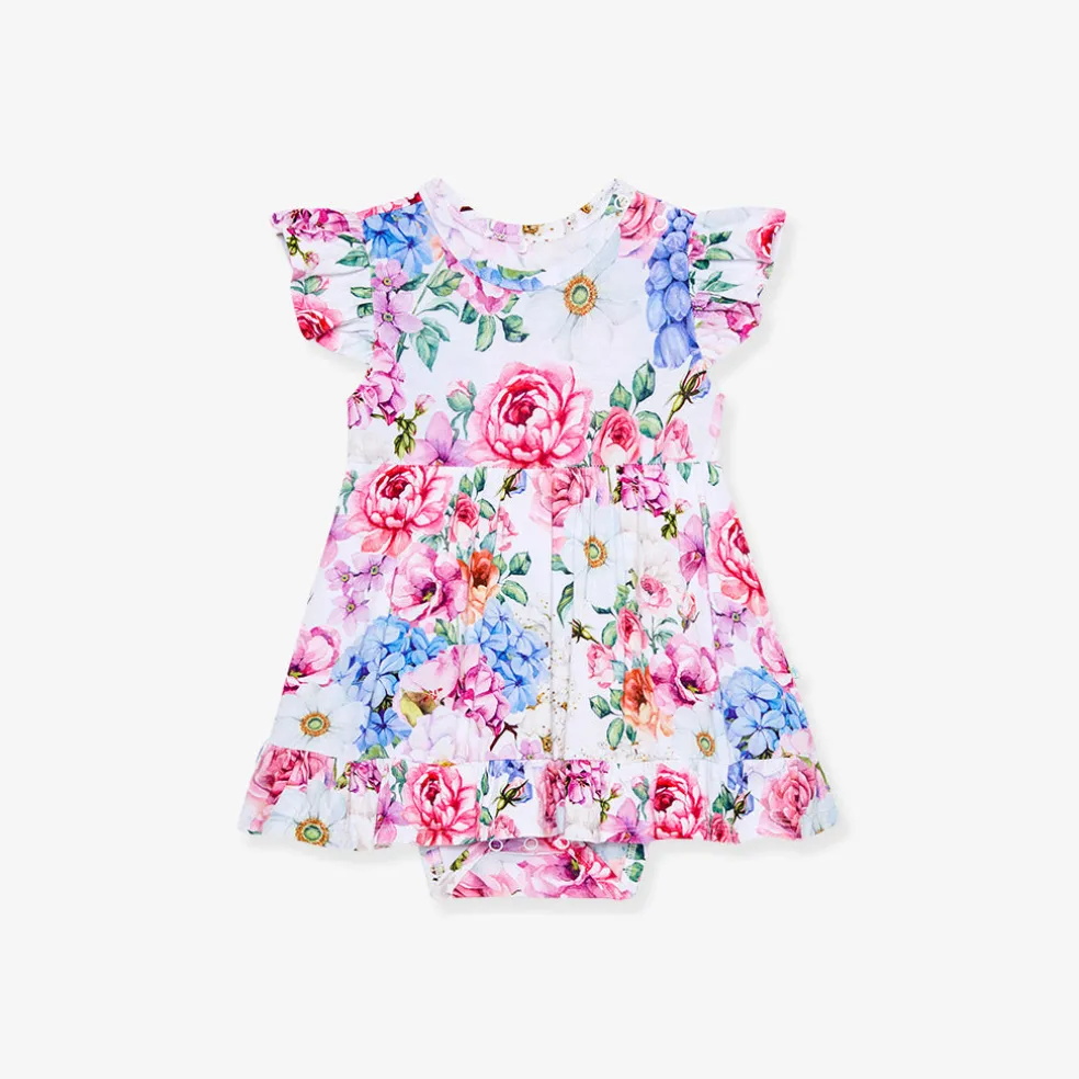 Ruffled Twirl Bodysuit Dress