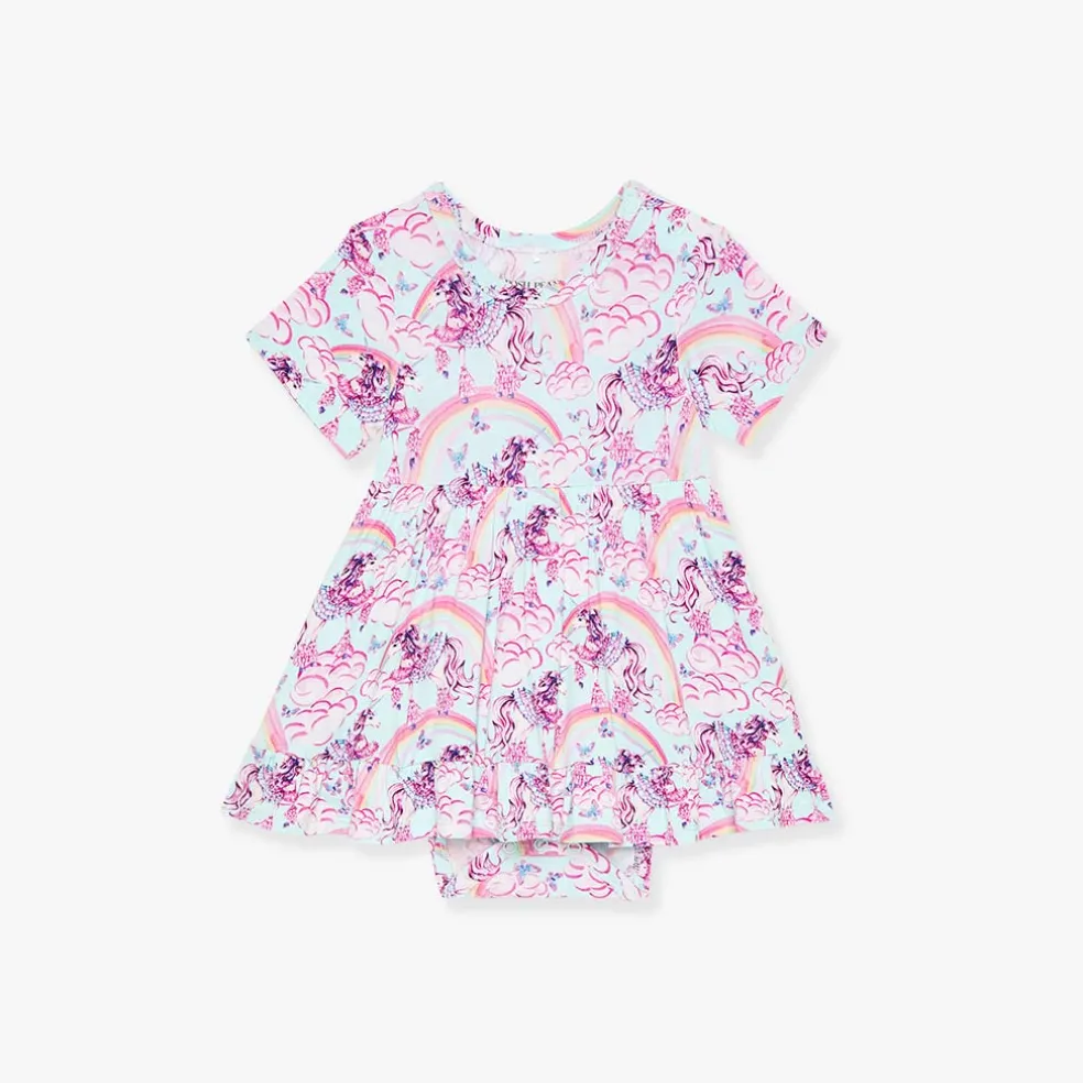 Ruffled Twirl Bodysuit Dress