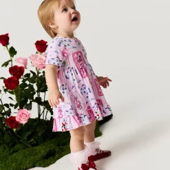Ruffled Twirl Bodysuit Dress