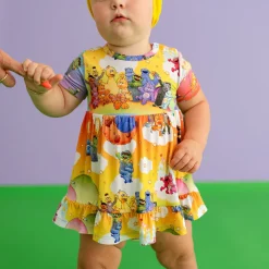 Ruffled Twirl Bodysuit Dress
