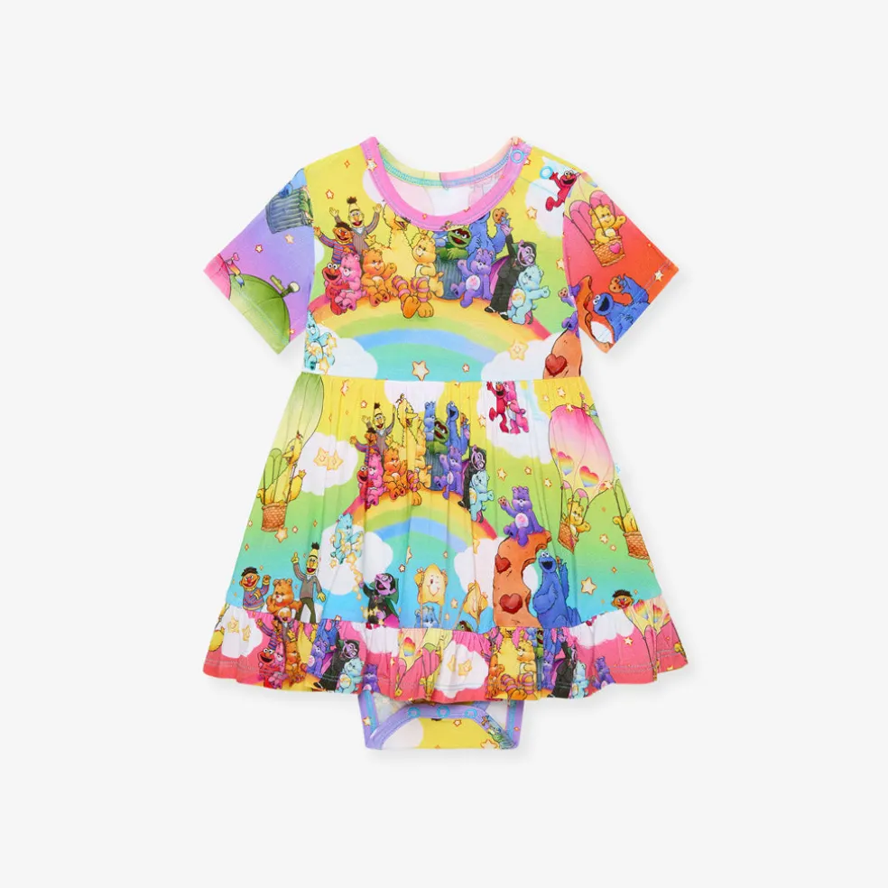 Ruffled Twirl Bodysuit Dress