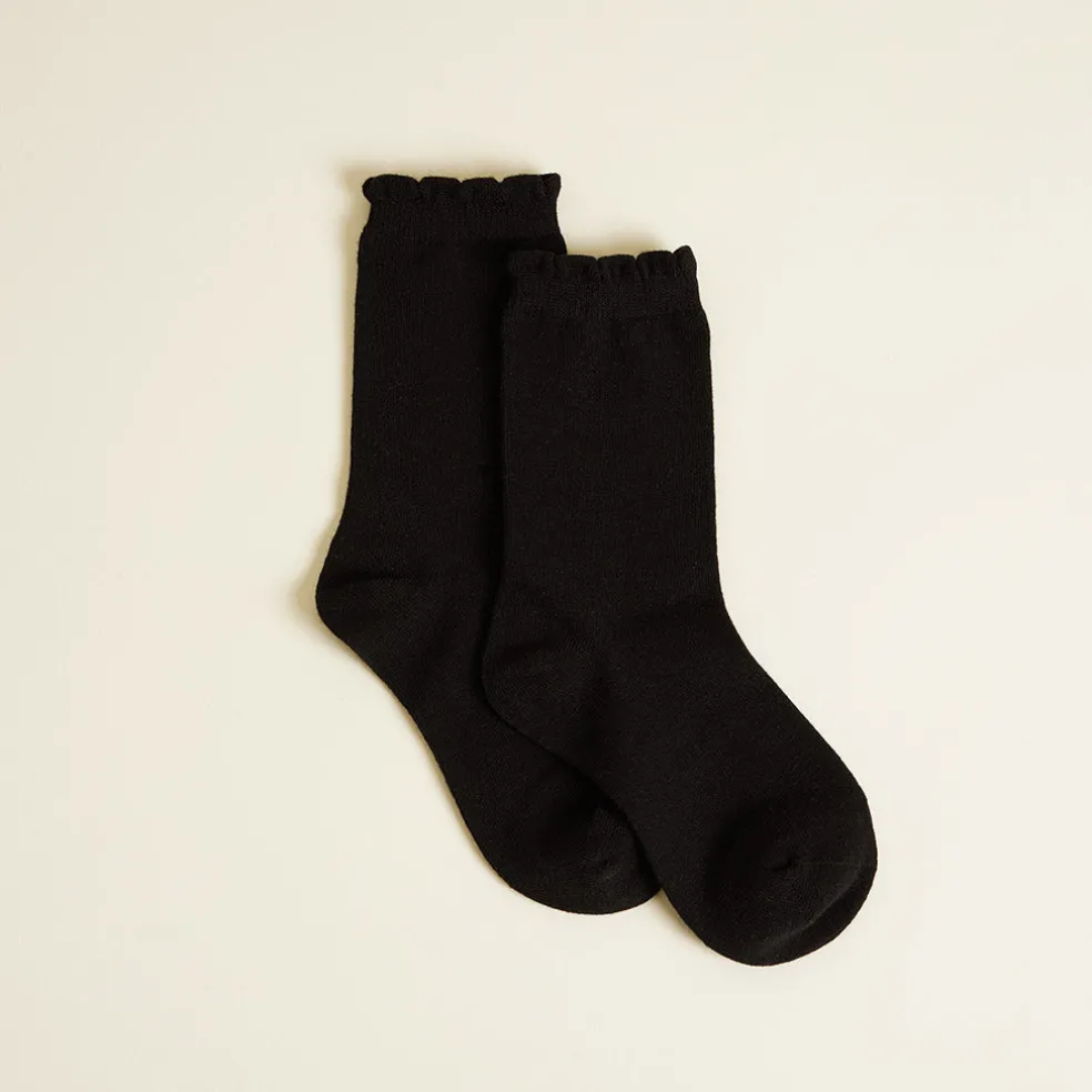 Scallop Crew Socks