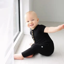 Short Sleeve Henley Romper