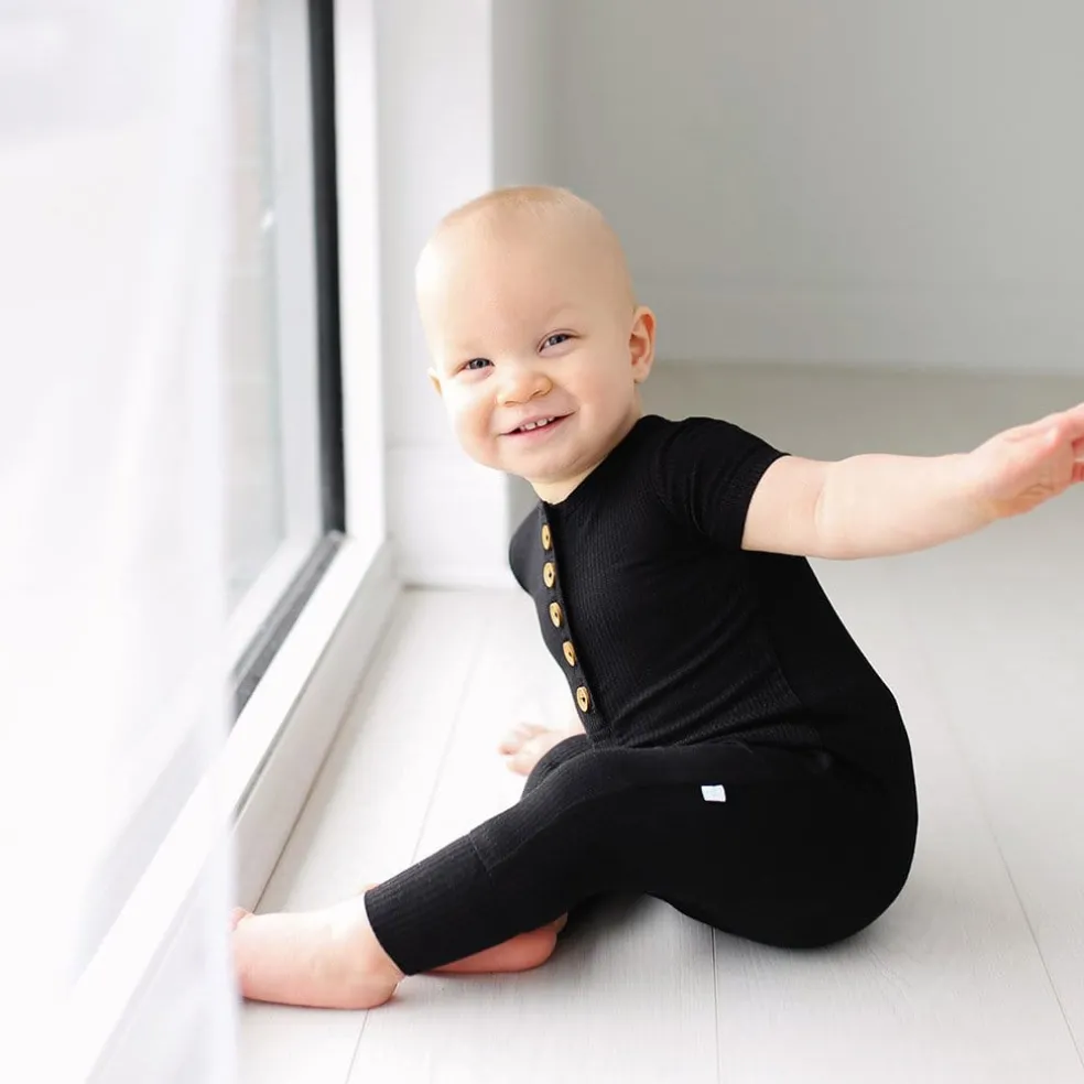 Short Sleeve Henley Romper