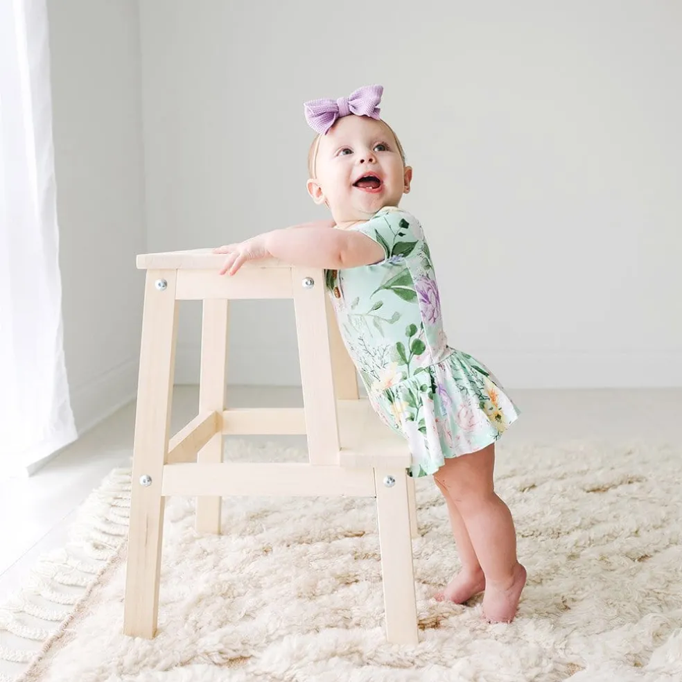 Short Sleeve Henley Twirl Skirt Bodysuit