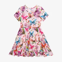 Short Sleeve Ruffled Twirl Dress