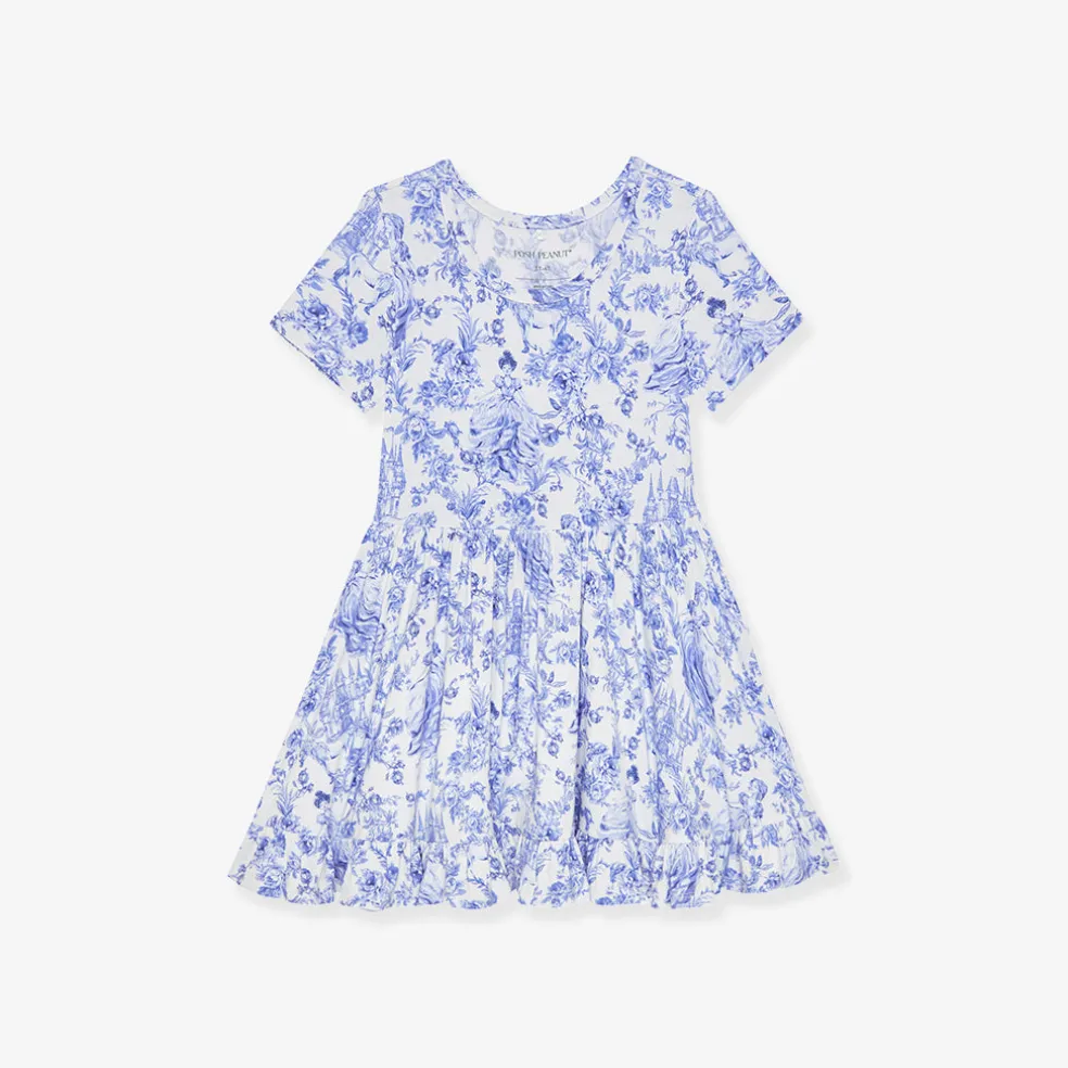 Short Sleeve Ruffled Twirl Dress