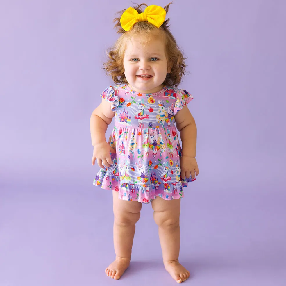 Tie Back Ruffled Bodysuit Dress