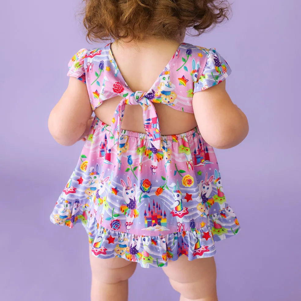 Tie Back Ruffled Bodysuit Dress