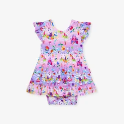 Tie Back Ruffled Bodysuit Dress