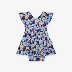 Tie Back Ruffled Bodysuit Dress