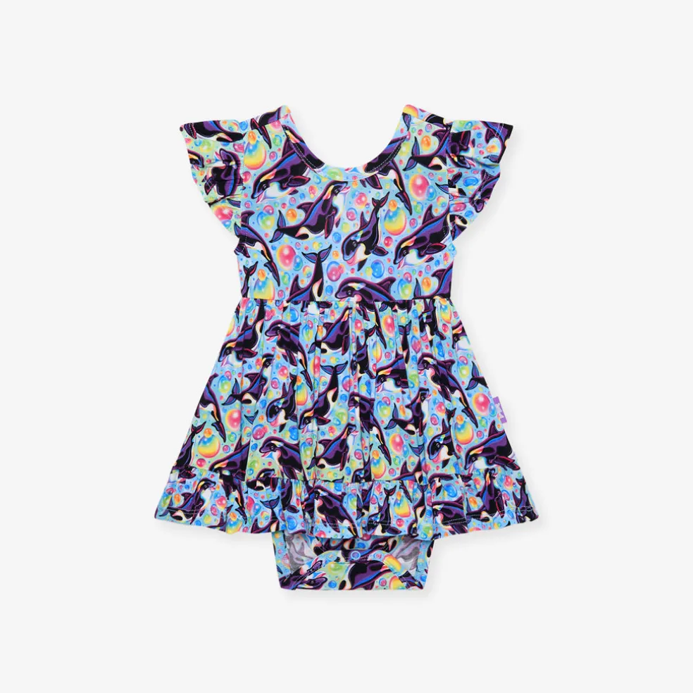 Tie Back Ruffled Bodysuit Dress