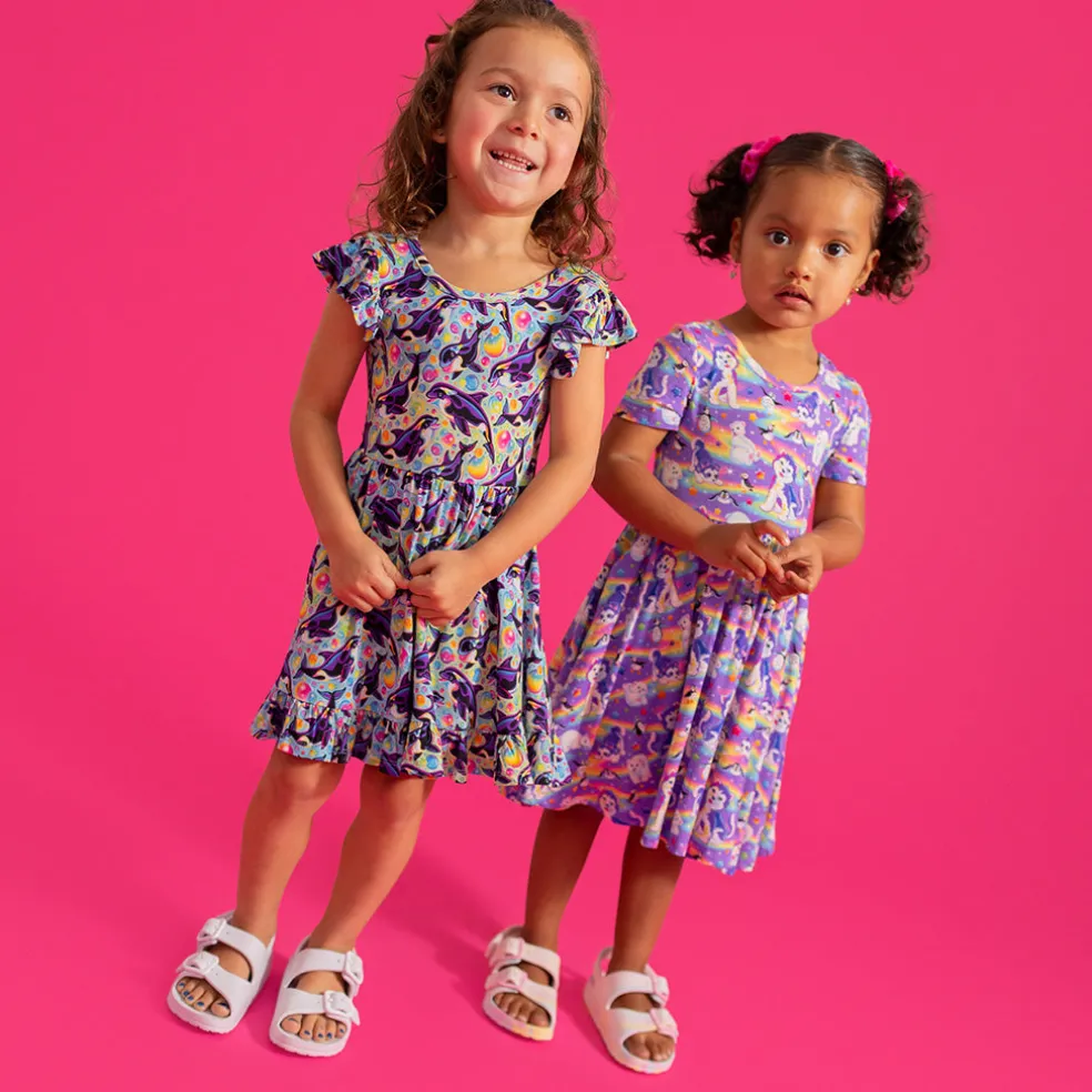 Tie Back Ruffled Twirl Dress