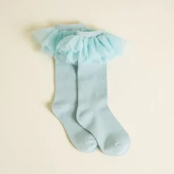 Tulle Ruffle Knee High Socks
