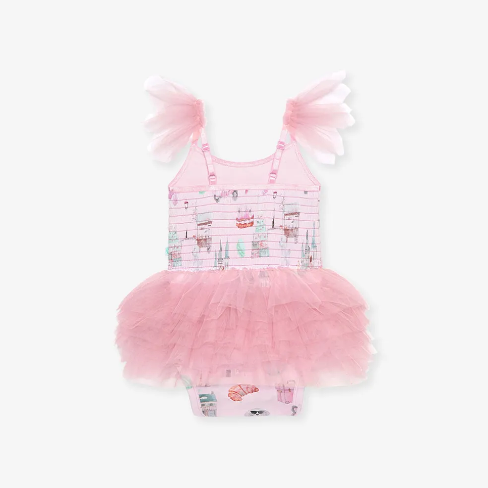 Tulle Smocked Bodysuit Dress
