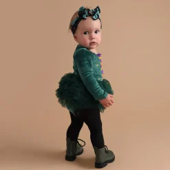 Velour Tulle Bodysuit Dress