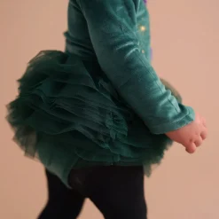 Velour Tulle Bodysuit Dress