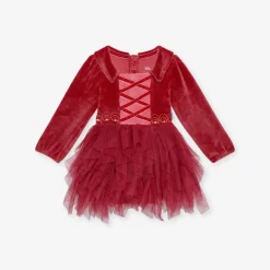 Velour Tulle Bodysuit Dress