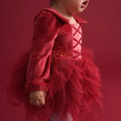 Velour Tulle Bodysuit Dress