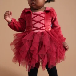 Velour Tulle Bodysuit Dress