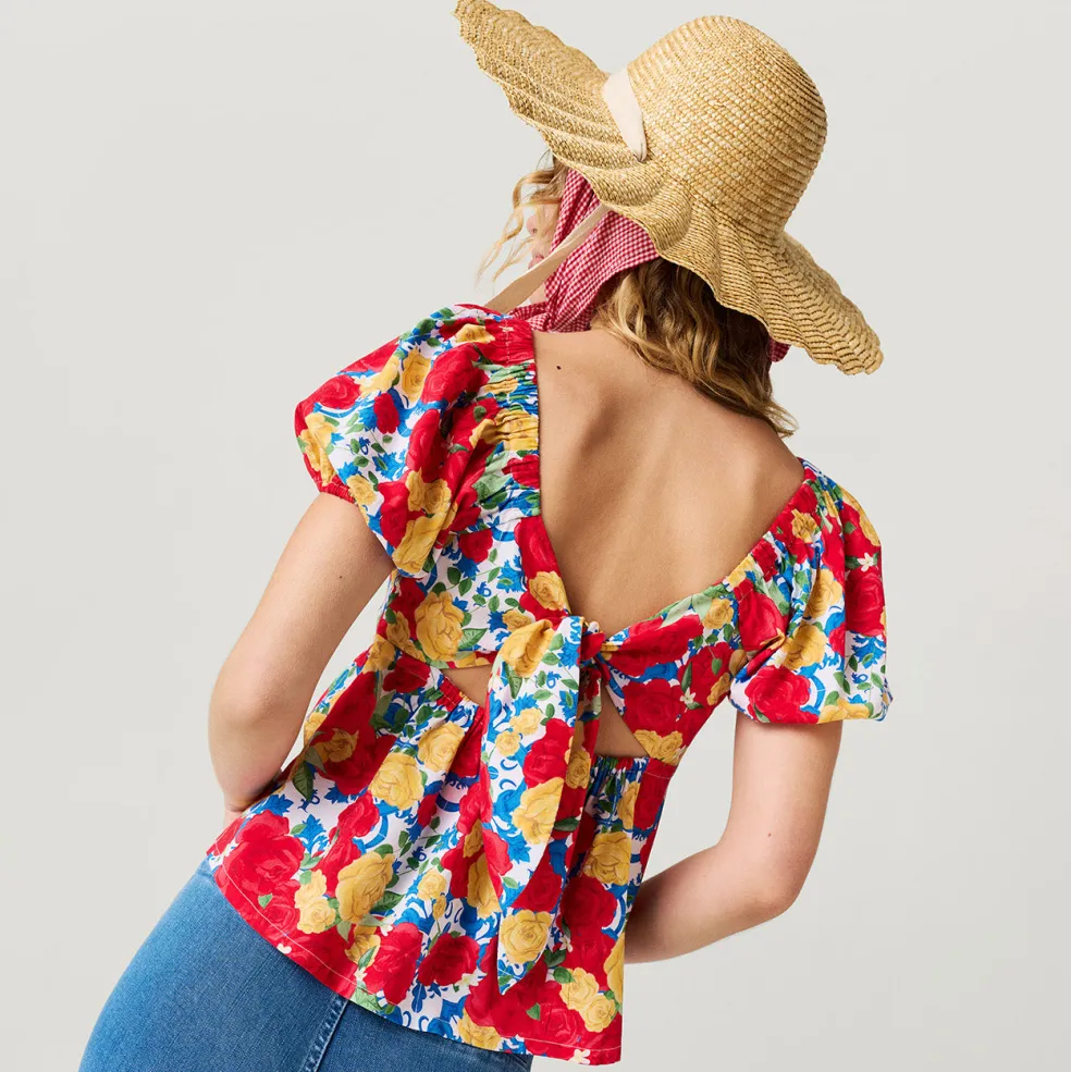 Women's Bamboo Challis Babydoll Top