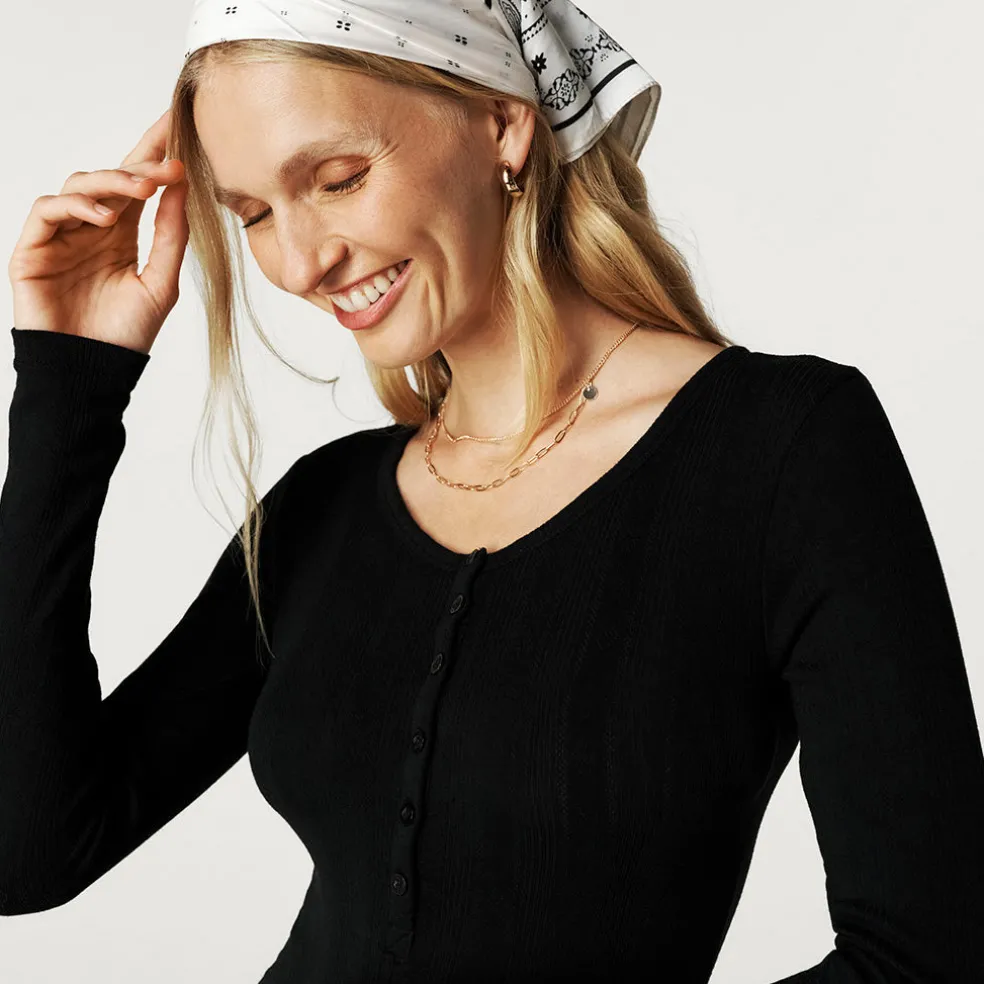 Women's Black Pointelle Romper
