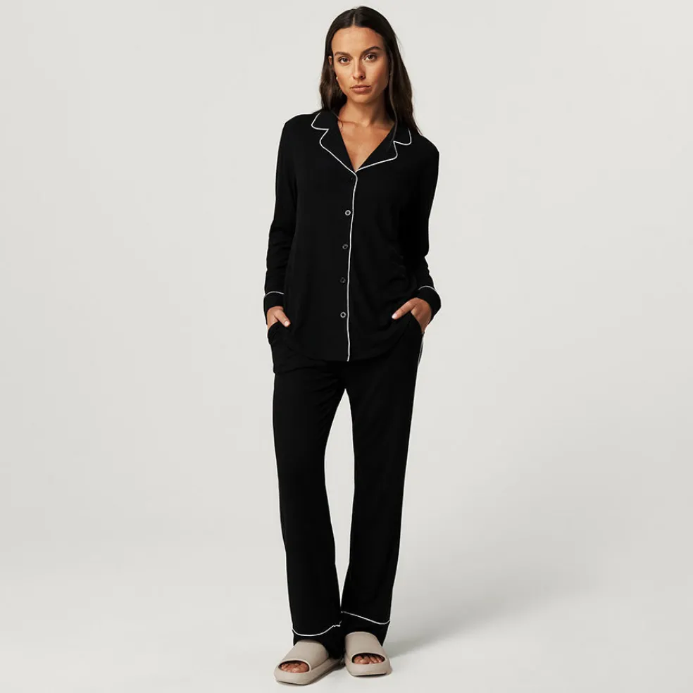 Women's Black Premium Knit Luxe Pajama Set