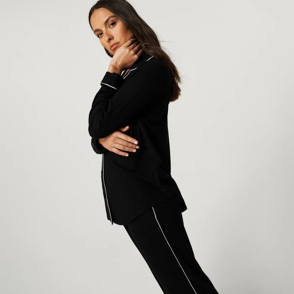 Women's Black Premium Knit Luxe Pajama Set