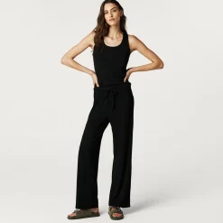 Women's Black Premium Knit Straight Pants