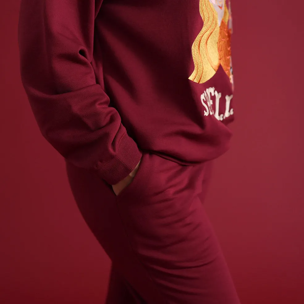 Women's Fleece Graphic Sweatshirt Jogger Set