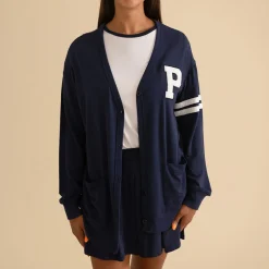 Women's French Terry Varsity Cardigan
