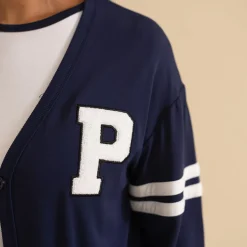 Women's French Terry Varsity Cardigan