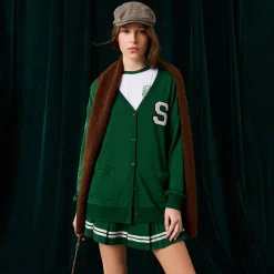 Women's French Terry Varsity Cardigan