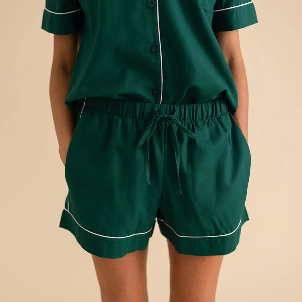 Women's Twill Pajama Short Set