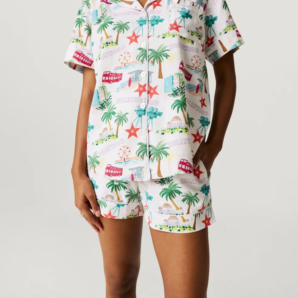 Women's Twill Pajama Short Set