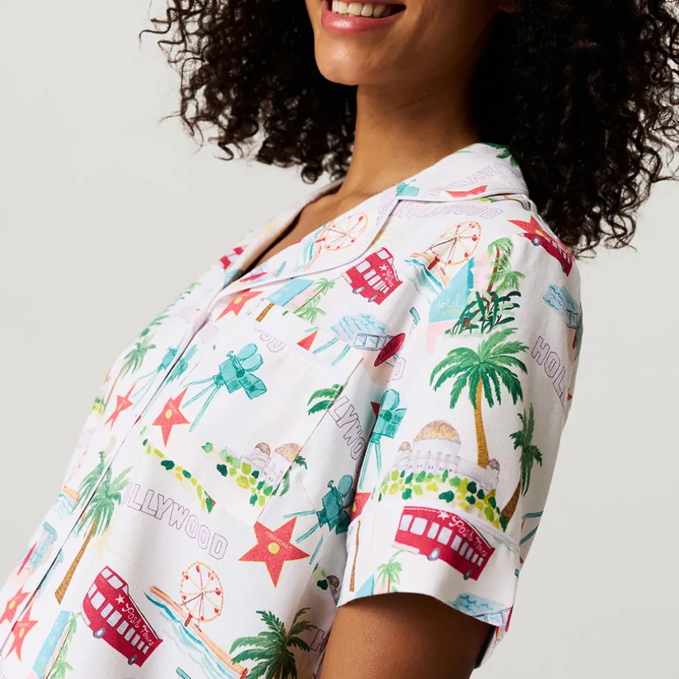 Women's Twill Pajama Short Set