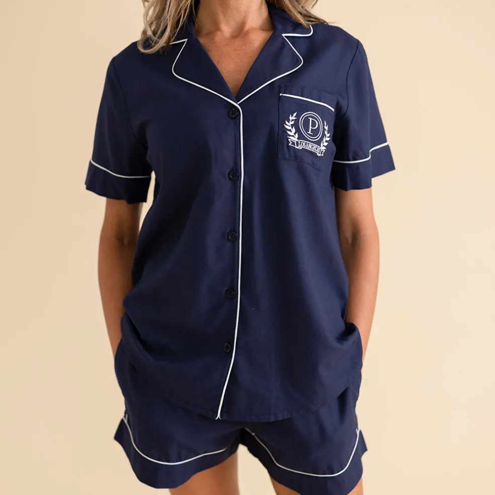 Women's Twill Pajama Short Set